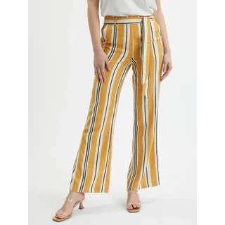 Orsay Orange gestreifte Leinenhose für Damen 355042242000__36 - Orange