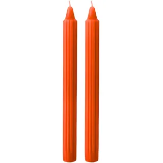 Set mit 8 dekorativen Kerzen, Doriche, Farbe Kürbis, Brenndauer 8 Stunden, Durchmesser 2,2 cm, Höhe 25 cm