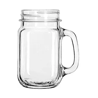 LIBBEY Trinkglas DRINKING JARS mit Henkel, 488 ml, Stilvolle Trinkgläser für Zuhause und Bars, 1 Karton = 12 Stück