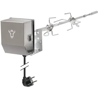 BBQ-Toro Edelstahl Grillspieß Set passend für Weber Spirit II Gasgrill | inkl. 2x Fleischnadeln, 1x Motor, 1x Halter, 1x Verlängerung | Rotisserie, elektrischer Drehspiess