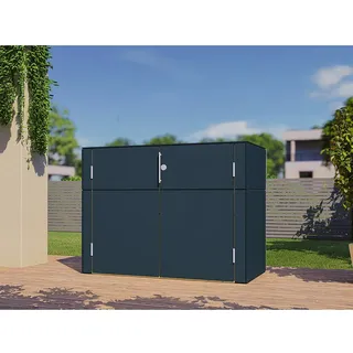 Bertilo Gartenschrank HPL Sideboard 155 cm x 75 cm x 116 cm Anthrazit FSC®