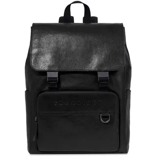 The Bridge Damiano Leder-Rucksack mit Klappe 063423EX Schwarz/Ruthenium