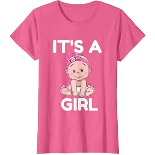 It's A Girl Babyparty Adoption Geschlecht Reveal Party lustig T-Shirt, Damen, Rosa Meliert, S
