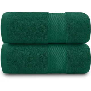 GC GAVENO CAVAILIA Weiches Badetuch-Set, 2-teilig, ägyptische Baumwolle, 700 g/m2, Hotel-Kollektion, wasserabsorbierende Handtücher, Grün, 70 x 125 cm