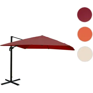 Gastronomie-Ampelschirm HWC-A96, 3x4m (Ø5m) Polyester Alu/Stahl 26kg ~ bordeaux ohne Ständer, drehba
