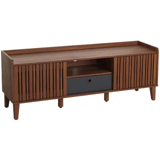 Mendler HWC-M48 TV-Rack 56x150x40cm Walnuss-Optik Holz