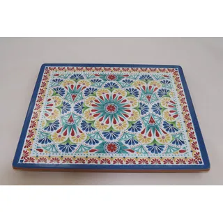 APS GN 1/2 Tablett "ARABESQUE", 32,5 x 26,5 cm, Höhe 2 cm, Melamin, Dekor/Terracottaoptik, Antirutsch-Füße