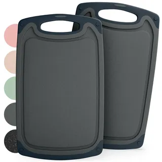 Blumtal Schneidebrett-Set Kunststoff 2-tlg. 40 x 24,5 cm Grau