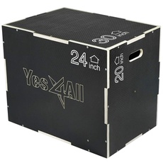 Yes4All SPZJ 3-in-1 Aufbewahrungsbox aus Holz, 76.2 x 60.9 x 50.8 cm, A. Rutschfestes Schwarz