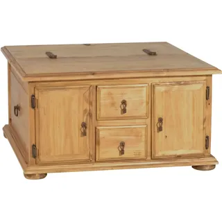 Mexico Truhentisch 80cm Massivholz Pinie  Mexiko Möbel Mexikanisch
