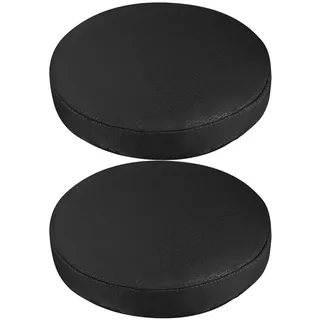 FOMIYES Barhocker-Bezug, wasserdicht, PU-Leder, Schwarz, rund, Stretch, Hockerkissen, waschbar, für Bar, Zuhause, Büro, 30 cm, 2 Stück