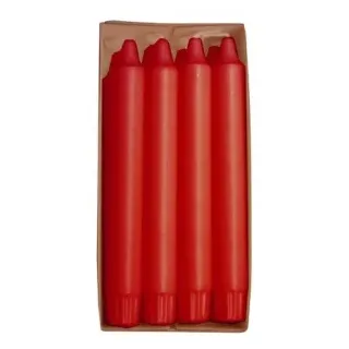 Papstar Kronkerzen aus 100 % Stearin, Ø 2,4 cm, Höhe: 20 cm, 1 Packung = 8 Stück, rot