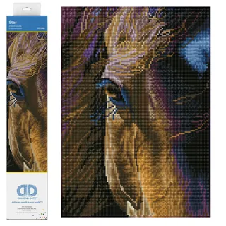 DIAMOND DOTZ 2592175 Original 5D Diamond Painting Set, Braunes Pferd, DIY Diamant-Malerei-Kit mit runden Glitzersteinen, ab 12 Jahren, Intermediate