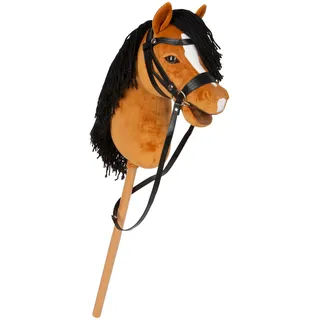 Small Foot Company small Foot Hobby Horse braun „Melodie“, Steckenpferd mit abnehmbaren Holzstab und frisierbarer Mähne, inkl. Halfter, Trense & Führstrick, für Kinder ab 3 Jahren, 12716