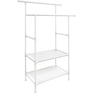 Songmics Kleiderständer 2 Ablagen 47 cm x 117 cm x 176 cm Weiß