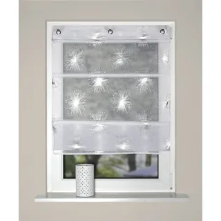HOME WOHNIDEEN Magnetrollo "FELISHA" mit Hakenaufhängung ohne Bohren und Schrauben Foliendruck, silber