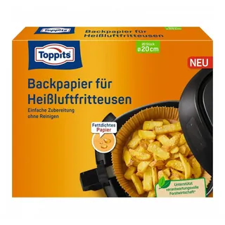 Toppits Backpapier für Heißluftfritteusen