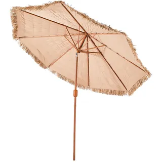 VEVOR Strohschirm Hawaii, 2,75 m Strohschirm neigbar, Strandschirm mit PP-Stroh & 8 Metallstreben, Gartenschirm, Marktschirm, Terrassenschirm für Strand, Terrasse, Poolrand, Hinterhof & Garten