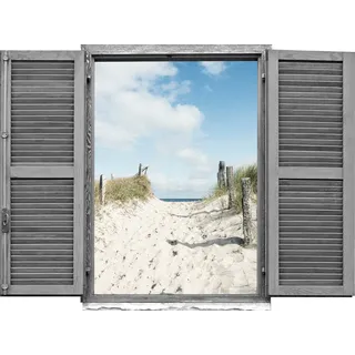 Queence Wandtattoo »Düne II« Wandsticker, Wandbild, selbstklebend, 3D, Fenster, beige