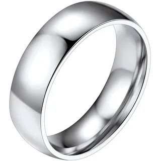 PROSTEEL Ring für Herren Edelstahl Bandring Größe 54 hochglanzpoliert 6mm breit Simple Wedding Ring Trauring Partnerring für Männer Modeschmuck Accessoire für Geburtstag Jahrestag