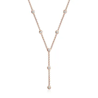 Elli Y-Kette 925 Silber mit Kristallen von Swarovski rosegold