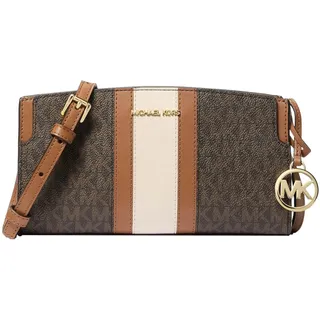Michael Kors Becca Schultertasche Kunstleder Brown/White