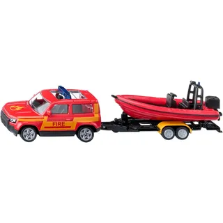 Siku 1608 - Land Rover Defender mit Boot, Feuerwehr mit Boot