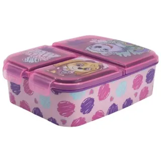 My sweety pop Brotdose – Lunchbox – für Kinder – Krippe – Kindergarten – Schule – Urlaub – Mahlzeit – 19,5 cm – Geschenkidee – 3 Fächer – Paw Patrol – Rosa – für Mädchen