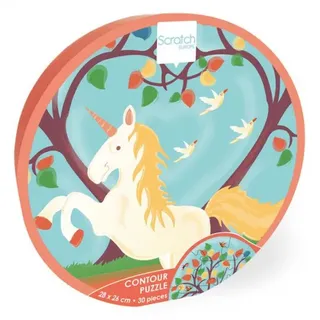 SCRATCH Konturpuzzle - Einhorn