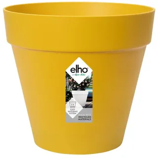 elho Loft Urban Rund 20 - Blumentopf für Außen - Ø 19.3 x H 17.5 cm - Gelb/Ocker