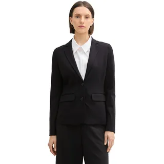 TOM TAILOR Damen Jersey Blazer mit Stretch-Anteil, 14482 - Deep Black, L