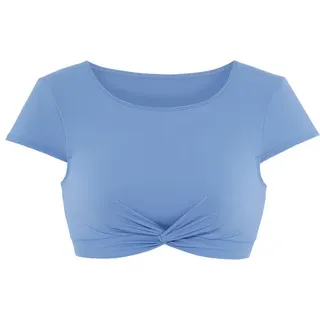 LASCANA Crop-Bikini-Top Damen Blau 36 Cup C/D