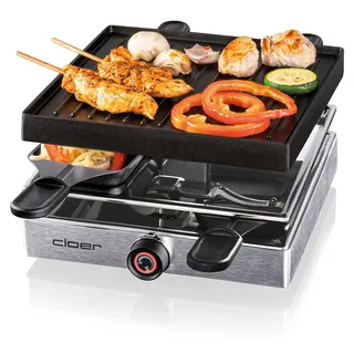 Cloer 6454, 4 Person(en), Aluminium, Quadratisch, Aluminium, 210 x 210 mm, Drehregler - Silber