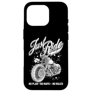 Hülle für iPhone 16 Pro Just Ride Motorrad-Grafik, Cruiser-Design, Vicla Chopper