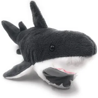 Onwomania Plüschtier Kuscheltier Stoff Tier Weißer Hai groß böse 54 cm2 - Schwarz