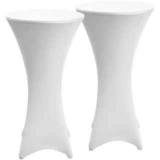 Beautissu Stella Stehtischhusse – 80 cm Weiß