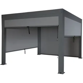 Mendler Pergola HWC-L46 3 x 3 m Grau