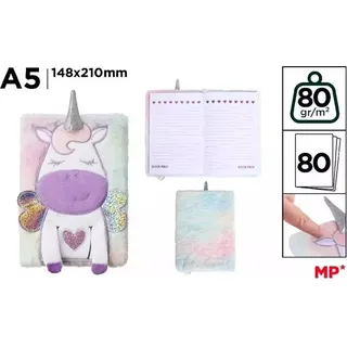 Notes A5/80K pluszowy Jednoroec
