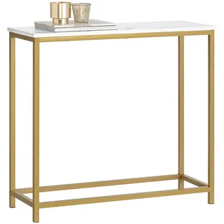 SoBuy Konsolentisch FSB29-G 80x75x30 cm Gold/Weiß