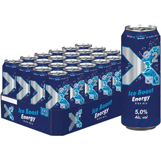 Bitburger X2® Ice Boost Energy - Biermix mit Energydrink - Dosen-Bier (24x0,5L)