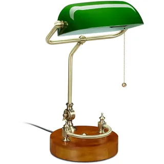 Relaxdays Bankerlampe Grün