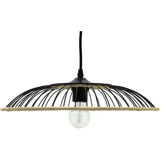 LUSSIOL 250535 Hängeleuchte, 60 W, Metall/Rattan