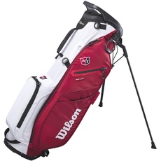 Wilson Staff Golftasche, EXO Lite Stand Bag, Trage-/Trolleytasche, 4 Fächer für diverse Eisen, Rot/Weiß