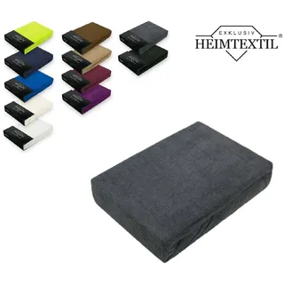 EXKLUSIV HEIMTEXTIL Spannbettlaken Frottee 180 x 200 cm Anthrazit