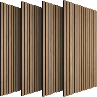 tectake Akustikpaneele 4er Set Sonic Wall,je 60 x 120 x 2,1 cm, Größe flexibel anpassbar,Eiche , Eichefarben , Holz , 60x2.1x120 cm , Tapeten & Wandverkleidungen, Akustikpaneele