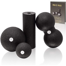 High Pulse® Faszien Set inkl. 2X Mini Faszienrolle, 1x Faszienball, 1x Duoball und Übungsposter – Kombi- für eine gezielte, tiefenwirksame Massage von die Regeneration der Muskeln | S