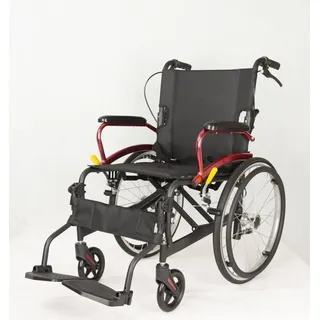 Antar Aluminium Rollstuhl komfortabel mit Sicherheitsgurt schwarz