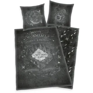 Harry Potter Karte des Rumtreibers Wende Bettwäsche 2tlg 135 x 200 cm 80 x 80 cm