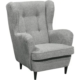 Livetastic Ohrensessel , Grau , Textil, Holzwerkstoff , 78x102x98 cm , Made in Eu , Wohnzimmer, Sessel, Polstersessel