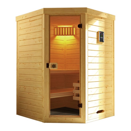 Bild von Massivholz-Elementsauna Laukkala 1 Sparset 3,6 kW OS